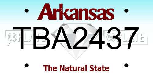 TBA2437 Arkansas License Plate