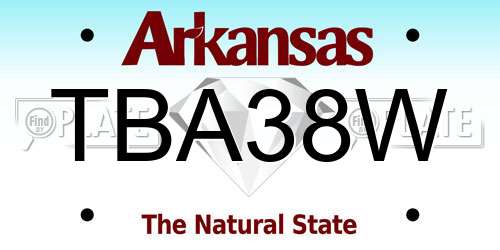 TBA38W Arkansas License Plate