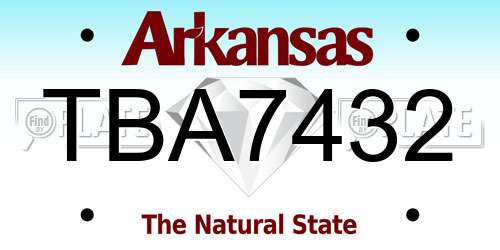 TBA7432 Arkansas License Plate