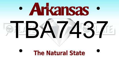 TBA7437 Arkansas License Plate