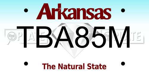 TBA85M Arkansas License Plate