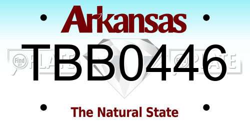 TBB0446 Arkansas License Plate