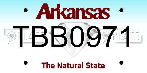 TBB0971 Arkansas License Plate