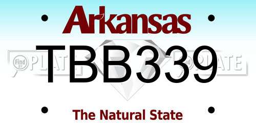 TBB339 Arkansas License Plate