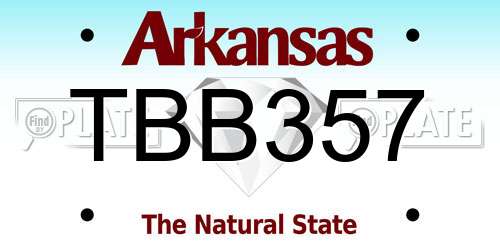 TBB357 Arkansas License Plate