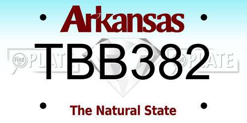 TBB382 Arkansas License Plate