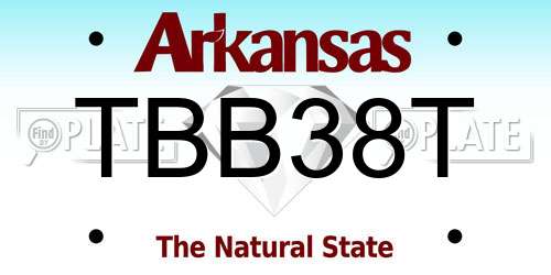 TBB38T Arkansas License Plate