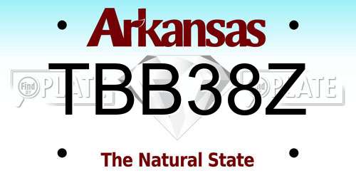 TBB38Z Arkansas License Plate