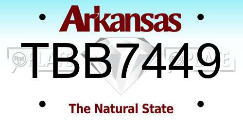 TBB7449 Arkansas License Plate