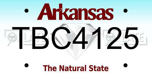 TBC4125 Arkansas License Plate