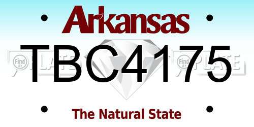 TBC4175 Arkansas License Plate