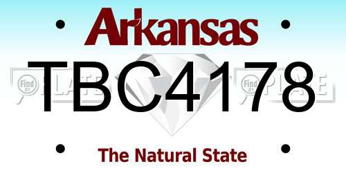 TBC4178 Arkansas License Plate