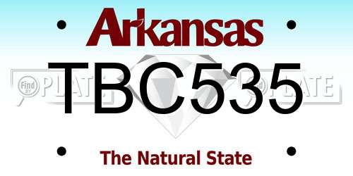 TBC535 Arkansas License Plate