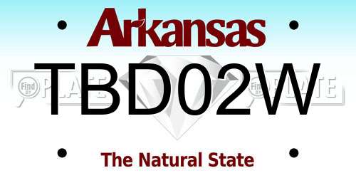 TBD02W Arkansas License Plate