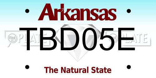 TBD05E Arkansas License Plate