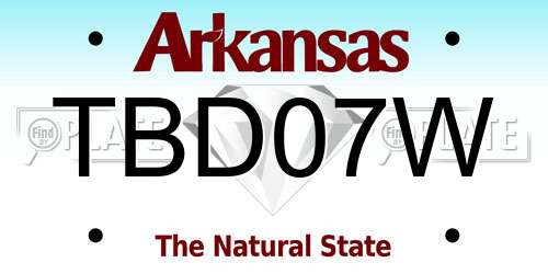 TBD07W Arkansas License Plate