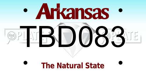 TBD083 Arkansas License Plate