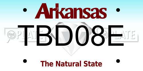 TBD08E Arkansas License Plate