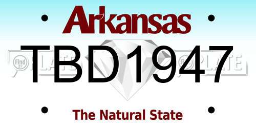 TBD1947 Arkansas License Plate
