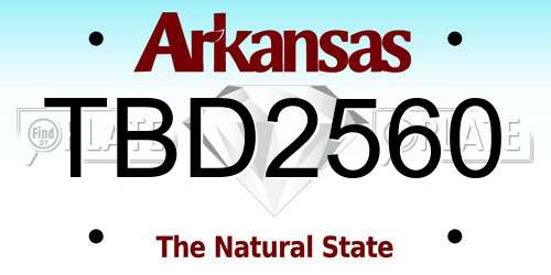 TBD2560 Arkansas License Plate