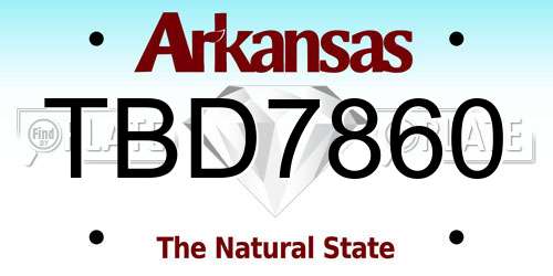 TBD7860 Arkansas License Plate