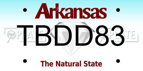 TBDD83 Arkansas License Plate