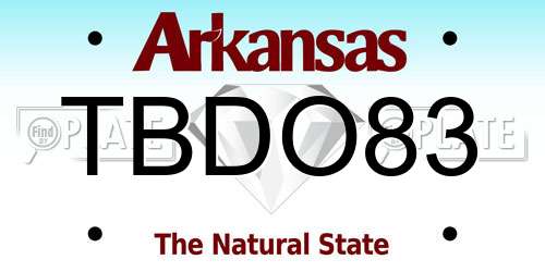 TBDO83 Arkansas License Plate