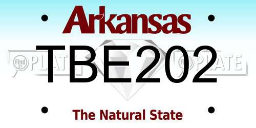 TBE202 Arkansas License Plate