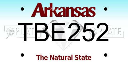 TBE252 Arkansas License Plate