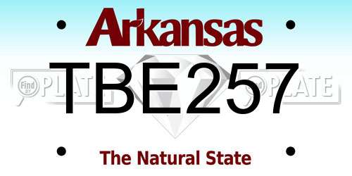 TBE257 Arkansas License Plate