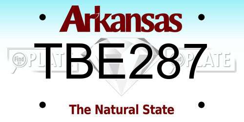 TBE287 Arkansas License Plate