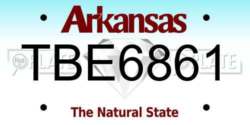 TBE6861 Arkansas License Plate