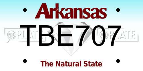 TBE707 Arkansas License Plate
