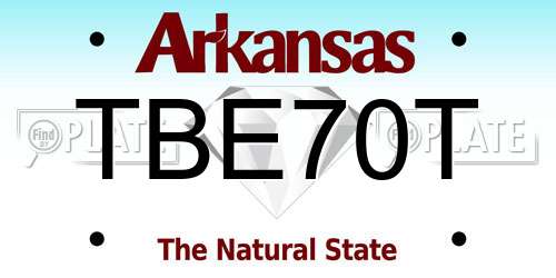 TBE70T Arkansas License Plate