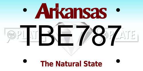 TBE787 Arkansas License Plate