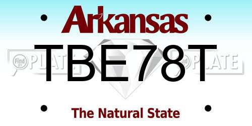 TBE78T Arkansas License Plate