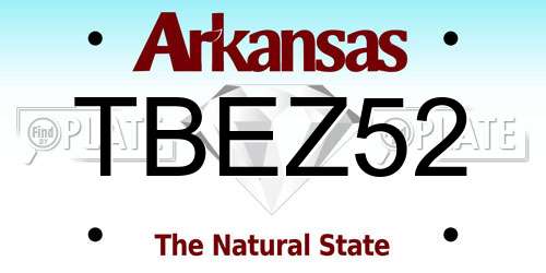 TBEZ52 Arkansas License Plate