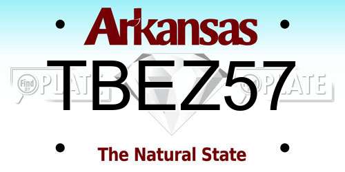TBEZ57 Arkansas License Plate