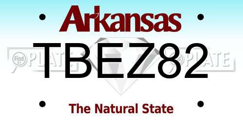 TBEZ82 Arkansas License Plate