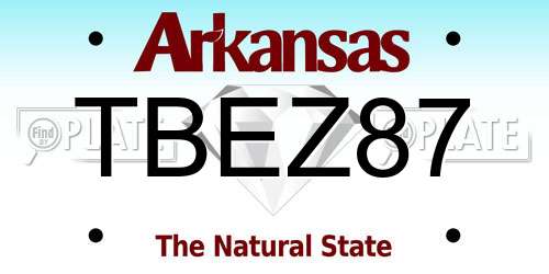 TBEZ87 Arkansas License Plate