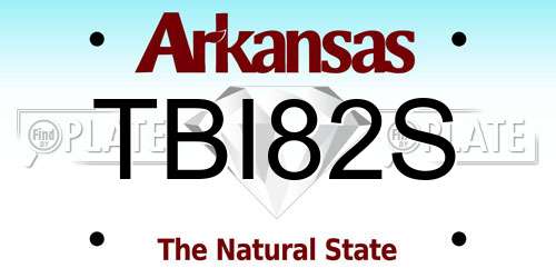 TBI82S Arkansas License Plate