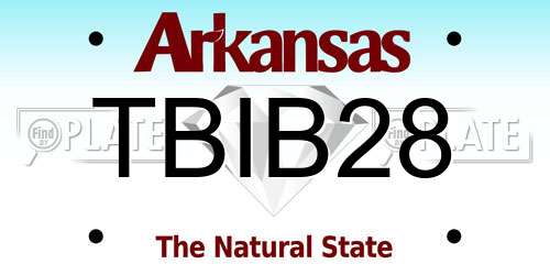 TBIB28 Arkansas License Plate
