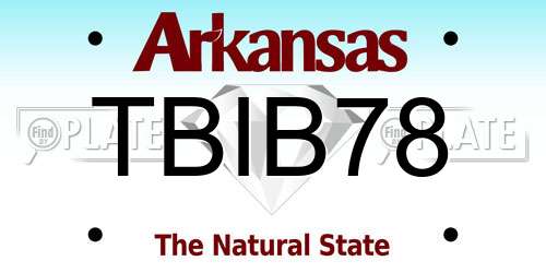 TBIB78 Arkansas License Plate