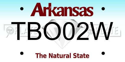 TBO02W Arkansas License Plate