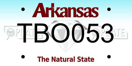 TBO053 Arkansas License Plate