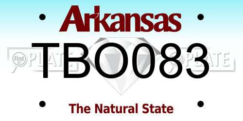 TBO083 Arkansas License Plate