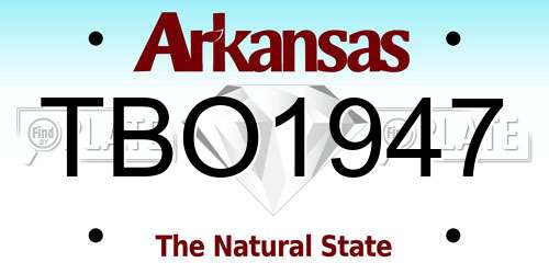 TBO1947 Arkansas License Plate