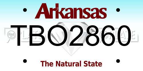 TBO2860 Arkansas License Plate