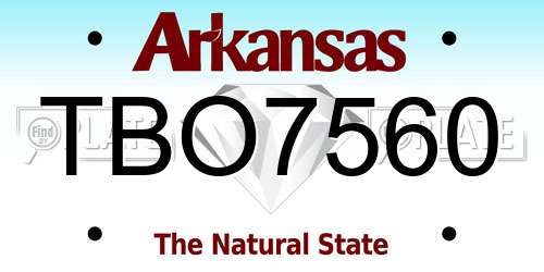 TBO7560 Arkansas License Plate