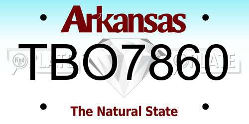 TBO7860 Arkansas License Plate